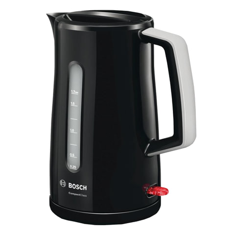 Чайник BOSCH TWK3A013, 1,7 л, 2400 Вт, закрытый нагревательный элемент, пластик, черный Чайник BOSCH TWK3A013, 1,7 л, 2400 Вт, закрытый нагревательный элемент, пластик, черный