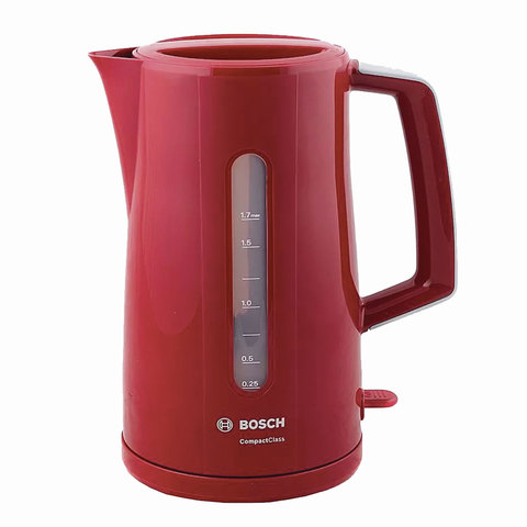 Чайник BOSCH TWK3A014, 1,7 л, 2400 Вт, закрытый нагревательный элемент, пластик, красный Чайник BOSCH TWK3A014, 1,7 л, 2400 Вт, закрытый нагревательный элемент, пластик, красный