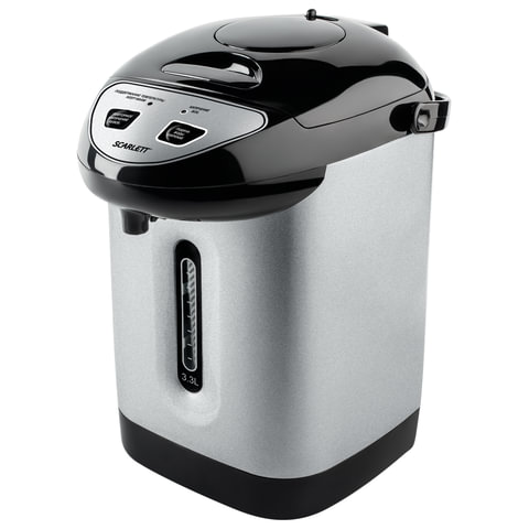 Термопот SCARLETT SC-ET10D50, 3,3 л, 750 Вт, 1 температурный режим, 3 режима подачи воды, сталь, черный/серебристый Термопот SCARLETT SC-ET10D50, 3,3 л, 750 Вт, 1 температурный режим, 3 режима подачи воды, сталь, черный/серебристый