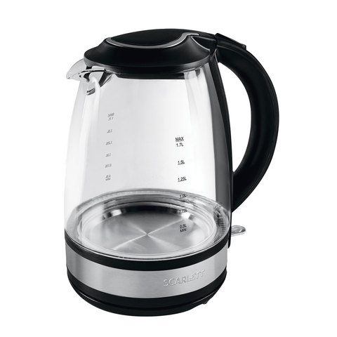 Чайник SCARLETT SC-EK27G31, 1,7 л, 2200 Вт, закрытый нагревательный элемент, стекло Чайник SCARLETT SC-EK27G31, 1,7 л, 2200 Вт, закрытый нагревательный элемент, стекло
