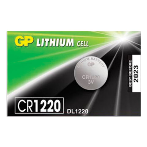 Батарейка литиевая GP Lithium CR1220 таблетка, дисковая, кнопочная 1 шт., блистер (отрывной блок), CR1220RA-7C5 Батарейка литиевая GP Lithium CR1220 таблетка, дисковая, кнопочная 1 шт., блистер (отрывной блок), CR1220RA-7C5