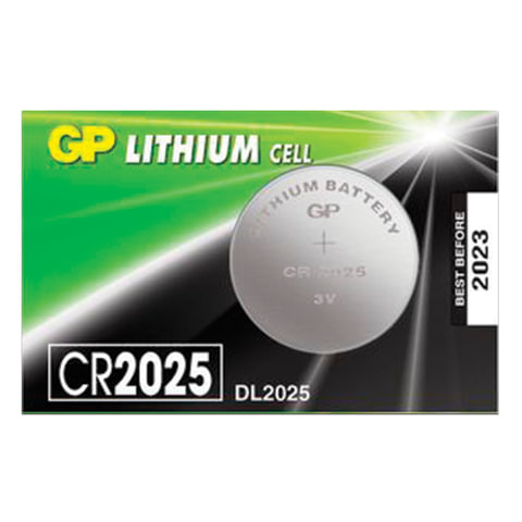 Батарейка GP Lithium, CR2025, литиевая, 1 шт., в блистере (отрывной блок), CR2025-7C5, CR2025-7CR5 Батарейка GP Lithium, CR2025, литиевая, 1 шт., в блистере (отрывной блок), CR2025-7C5, CR2025-7CR5