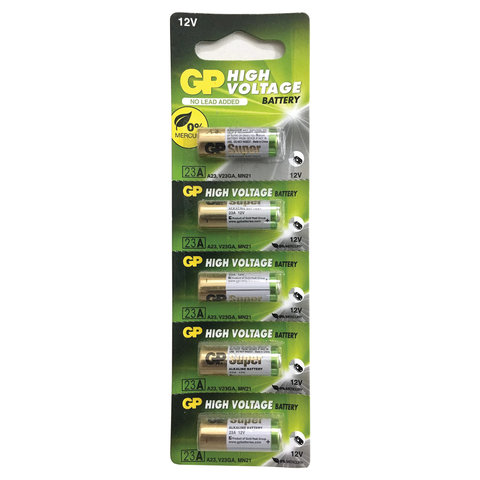 Батарейки GP High Voltage, 23AE, алкалиновая, для сигнализаций, 1 шт., в блистере (отрывной блок), 23AF-2C5 Батарейки GP High Voltage, 23AE, алкалиновая, для сигнализаций, 1 шт., в блистере (отрывной блок), 23AF-2C5