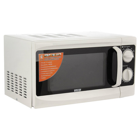 Микроволновая печь MYSTERY MMW-1706, объем 17 л, мощность 800 Вт, механическое управление, таймер, белая Микроволновая печь MYSTERY MMW-1706, объем 17 л, мощность 800 Вт, механическое управление, таймер, белая