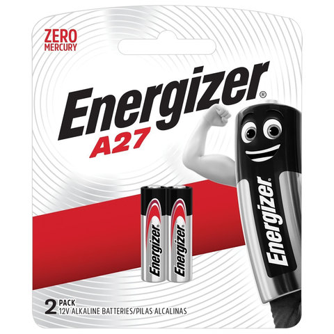 Батарейки ENERGIZER, A27 (27А), алкалиновые, для сигнализаций, КОМПЛЕКТ 2 шт., блистер, 639333 Батарейки ENERGIZER, A27 (27А), алкалиновые, для сигнализаций, КОМПЛЕКТ 2 шт., блистер, 639333