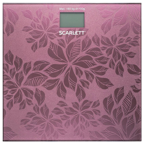 Весы напольные SCARLETT SC-217, электронные, вес до 180 кг, квадратные, стекло, розовые Весы напольные SCARLETT SC-217, электронные, вес до 180 кг, квадратные, стекло, розовые