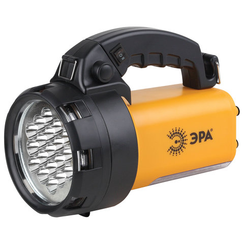 Фонарь-прожектор светодиодный ЭРА PA-601 АЛЬФА, 19xLED + 24xLED, аккумуляторный, заряд от 220V