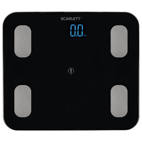 Весы напольные диагностические SCARLETT SC-BS33ED46, электронные, вес до 150 кг, Bluetooth, черные Весы напольные диагностические SCARLETT SC-BS33ED46, электронные, вес до 150 кг, Bluetooth, черные