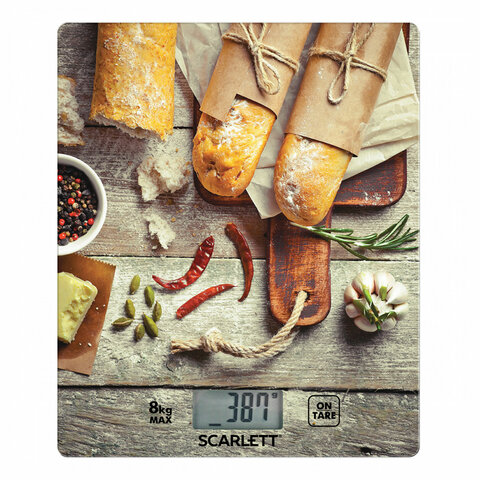 Весы кухонные SCARLETT SC-KS57P62, электронный дисплей, max вес 8 кг, тарокомпенсация, стекло Весы кухонные SCARLETT SC-KS57P62, электронный дисплей, max вес 8 кг, тарокомпенсация, стекло