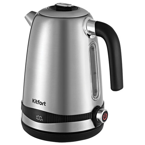 Чайник KITFORT КТ-6121-5, 1,7 л, 2200 Вт, закрытый нагревательный элемент, LED-дисплей, ТЕРМОРЕГУЛЯТОР, сталь, серебро Чайник KITFORT КТ-6121-5, 1,7 л, 2200 Вт, закрытый нагревательный элемент, LED-дисплей, ТЕРМОРЕГУЛЯТОР, сталь, серебро