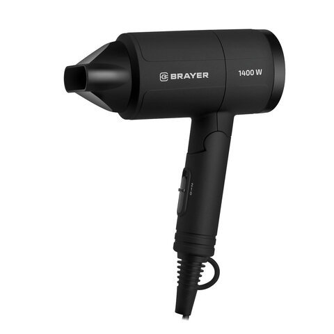 Фен BRAYER BR3040, 1400 Вт, 2 скорости, 1 температурный режим, складная ручка, черный Фен BRAYER BR3040, 1400 Вт, 2 скорости, 1 температурный режим, складная ручка, черный