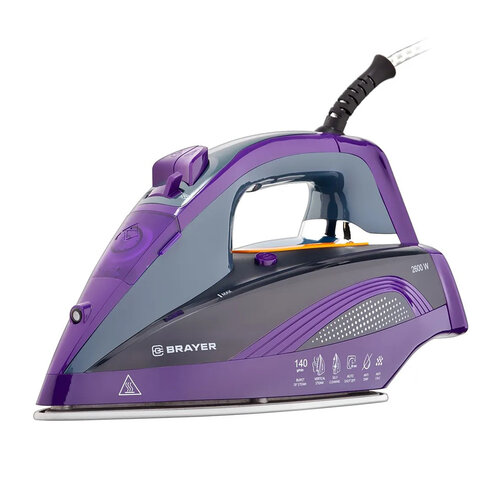 Утюг BRAYER BR4001, OneTemp, 2600 Вт, керамическое покрытие, самоочистка, антикапля, автоотключение, антинакипь Утюг BRAYER BR4001, OneTemp, 2600 Вт, керамическое покрытие, самоочистка, антикапля, автоотключение, антинакипь