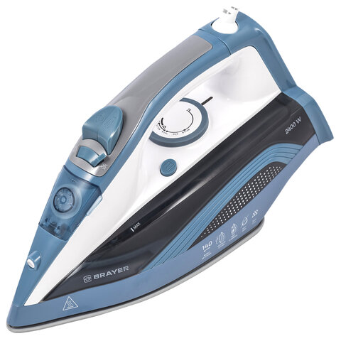 Утюг BRAYER BR4002, 2400 Вт, керамическое покрытие, самоочистка, антикапля, антинакипь, голубой Утюг BRAYER BR4002, 2400 Вт, керамическое покрытие, самоочистка, антикапля, антинакипь, голубой