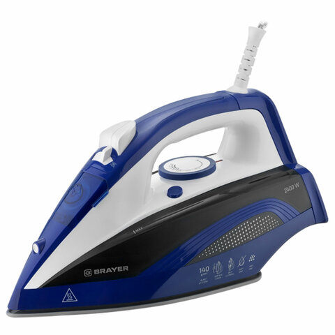 Утюг BRAYER BR4002BL, 2400 Вт, керамическое покрытие, самоочистка, антикапля, антинакипь, синий Утюг BRAYER BR4002BL, 2400 Вт, керамическое покрытие, самоочистка, антикапля, антинакипь, синий