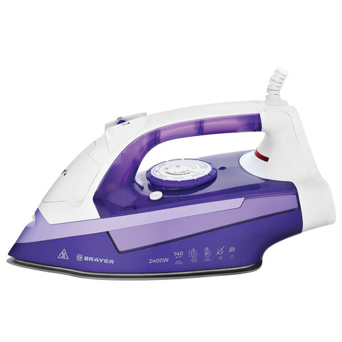Утюг BRAYER BR4004, 2400 Вт, керамическое покрытие, самоочистка, антикапля, антинакипь, автоотключение, фиолетовый Утюг BRAYER BR4004, 2400 Вт, керамическое покрытие, самоочистка, антикапля, антинакипь, автоотключение, фиолетовый