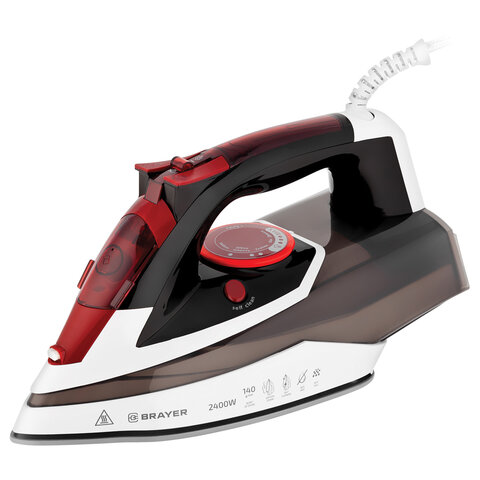 Утюг BRAYER BR4005, 2400 Вт, керамическое покрытие, самоочистка, антикапля, антинакипь, автоотключение, коричневый Утюг BRAYER BR4005, 2400 Вт, керамическое покрытие, самоочистка, антикапля, антинакипь, автоотключение, коричневый