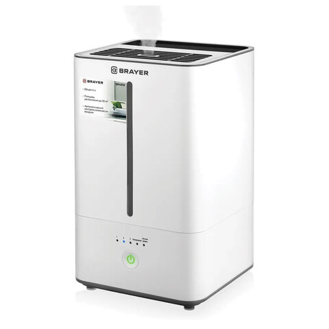 Увлажнитель воздуха BRAYER BR4910, объем бака 4 л, 26 Вт, гигростат, белый Увлажнитель воздуха BRAYER BR4910, объем бака 4 л, 26 Вт, гигростат, белый