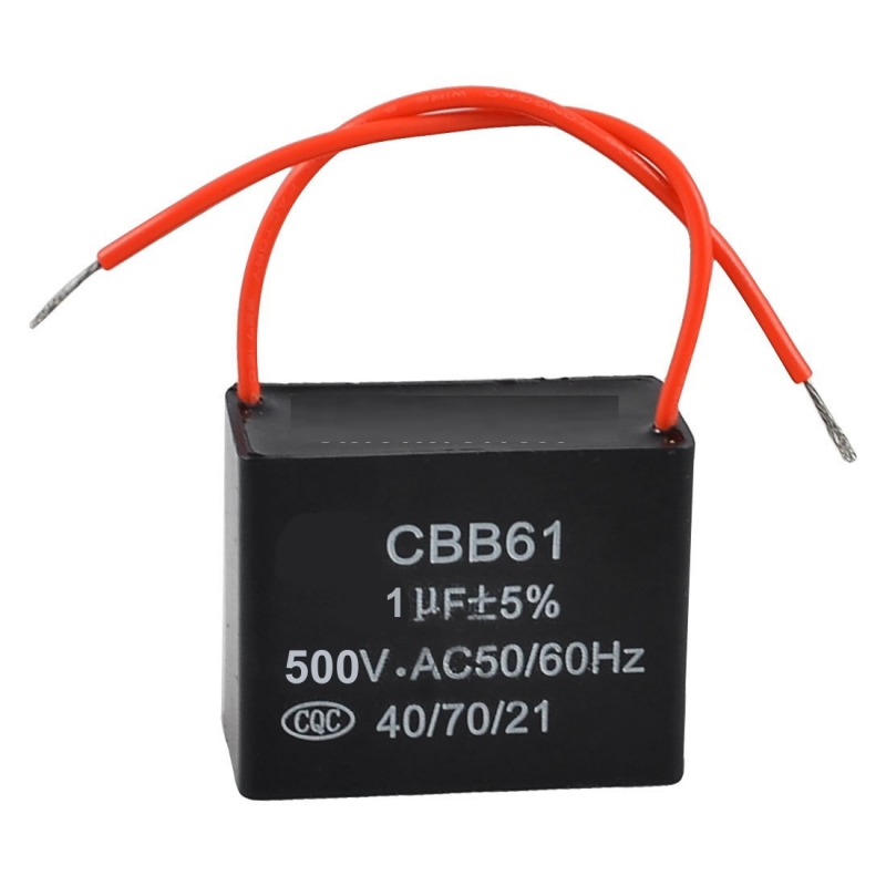 500VAC1UF, Конденсатор пусковой, CBB61 500V 1мкф, 5%, гибкие выводы