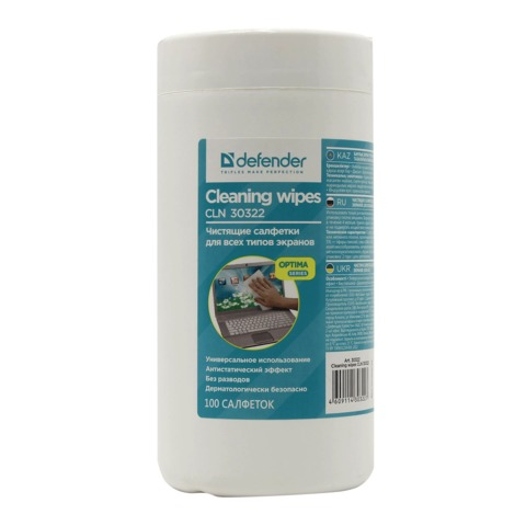 Салфетки для мониторов всех типов DEFENDER CLN30322, в тубе, 100 шт., 30322 Салфетки для мониторов всех типов DEFENDER CLN30322, в тубе, 100 шт., 30322
