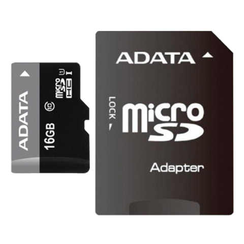 Карта памяти micro SDHC, 16 GB, A-DATA Premier, 50 Мб/сек. (class 10), с адаптером, AUSDH16GUICL10 Карта памяти micro SDHC, 16 GB, A-DATA Premier, 50 Мб/сек. (class 10), с адаптером, AUSDH16GUICL10