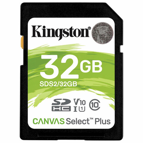 Карта памяти SDHC 32GB KINGSTON Canvas Select Plus UHS-I U1, 100 Мб/сек (class 10), SDS2/32GB Карта памяти SDHC 32GB KINGSTON Canvas Select Plus UHS-I U1, 100 Мб/сек (class 10), SDS2/32GB