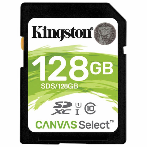 Карта памяти SDXC 128 GB KINGSTON Canvas Select Plus UHS-I U1, 100 Мб/сек (class 10), SDS2/128GB Карта памяти SDXC 128 GB KINGSTON Canvas Select Plus UHS-I U1, 100 Мб/сек (class 10), SDS2/128GB