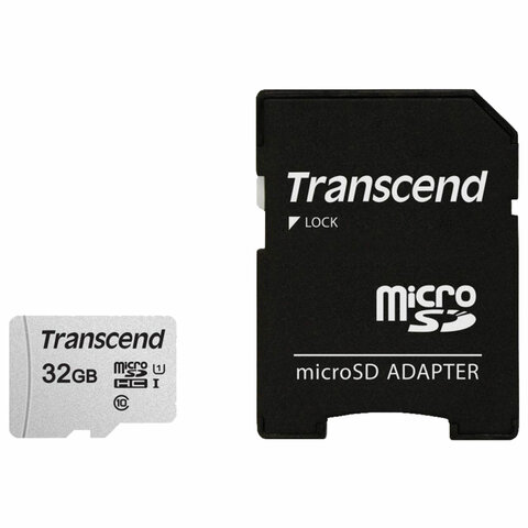 Карта памяти microSDHC 32 GB TRANSCEND UHS-I U3, 95 Мб/сек (class 10), адаптер, TS32GUSD300S-A Карта памяти microSDHC 32 GB TRANSCEND UHS-I U3, 95 Мб/сек (class 10), адаптер, TS32GUSD300S-A