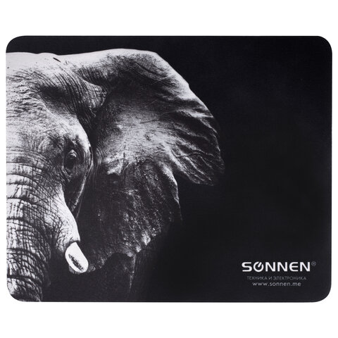 Коврик для мыши SONNEN ELEPHANT, резина + ткань, 220х180х3 мм, 513312