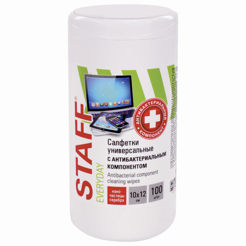 Салфетки АНТИБАКТЕРИАЛЬНЫЕ универсальные, STAFF EVERYDAY, 100 шт., 513478 Салфетки АНТИБАКТЕРИАЛЬНЫЕ универсальные, STAFF EVERYDAY, 100 шт., 513478