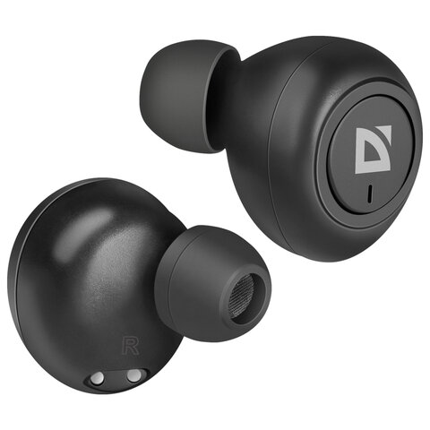 Наушники с микрофоном гарнитура DEFENDER TWINS 638, Bluetooth, беспроводные, черные, 63638