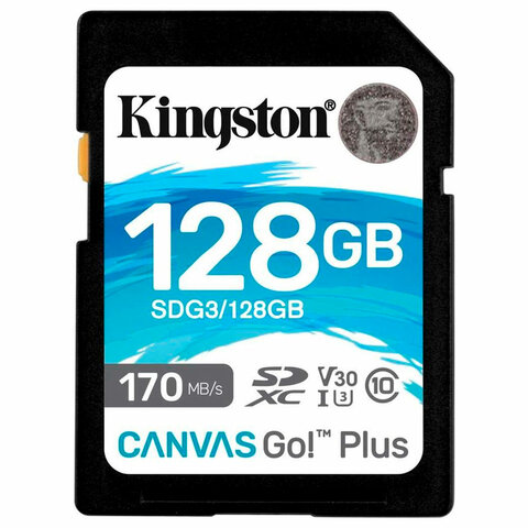 Карта памяти SDXC 128GB KINGSTON Canvas Go Plus, UHS-I U3, 170 Мб/с (class 10), SDG3/128GB Карта памяти SDXC 128GB KINGSTON Canvas Go Plus, UHS-I U3, 170 Мб/с (class 10), SDG3/128GB