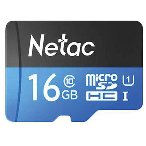 Карта памяти microSDHC 16 ГБ NETAC P500 Standard, UHS-I U1,80 Мб/с class 10, адаптер, NT02P500STN-016G-R