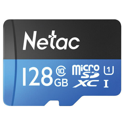 Карта памяти microSDXC 128 ГБ NETAC P500 Standard, UHS-I U1, 90 Мб/с (class 10), адаптер, NT02P500STN-128G-R Карта памяти microSDXC 128 ГБ NETAC P500 Standard, UHS-I U1, 90 Мб/с (class 10), адаптер, NT02P500STN-128G-R