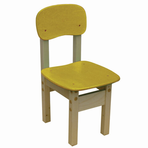 Стул детский Яблочко-1, рост 1 (100-115 см), фанера/дерево, желтый Стул детский Яблочко-1, рост 1 (100-115 см), фанера/дерево, желтый