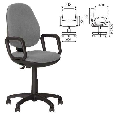 Кресло Comfort GTP с подлокотниками, серое ZT-13