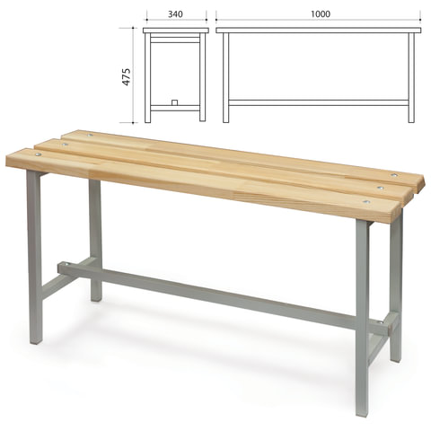 Скамья деревянная на металлокаркасе П-13Д (1000х340х475 мм) Скамья деревянная на металлокаркасе П-13Д (1000х340х475 мм)