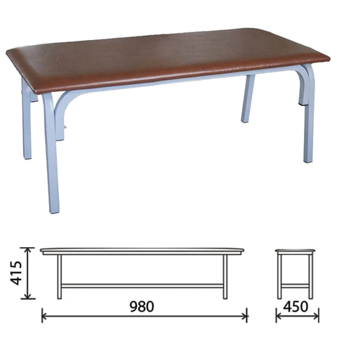 Банкетка без спинки Астрид, 980х450х415 мм, серый каркас, кожзам коричневый Банкетка без спинки Астрид, 980х450х415 мм, серый каркас, кожзам коричневый