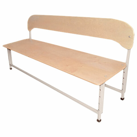 Скамья детская со спинкой Дошколенок, 1150х300х510-650 мм, регулируемый рост 1-3, фанера, металл слоновая кость Скамья детская со спинкой Дошколенок, 1150х300х510-650 мм, регулируемый рост 1-3, фанера, металл слоновая кость