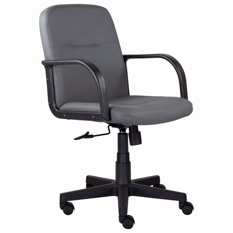 Кресло BRABIX Top MG-333, с подлокотниками, кожзам, серое, 532555