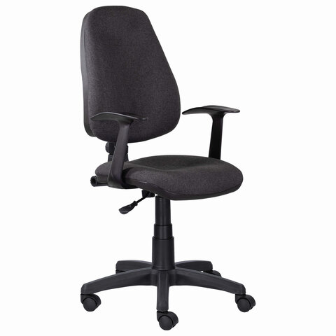 Кресло BRABIX Comfort MG-321, регулируемая эргономичная спинка, ткань, серое, 532557