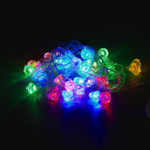 Электрогирлянда-нить комнатная Бриллианты 3 м, 30 LED, мультицветная, 220 V, ЗОЛОТАЯ СКАЗКА, 591269 Электрогирлянда-нить комнатная Бриллианты 3 м, 30 LED, мультицветная, 220 V, ЗОЛОТАЯ СКАЗКА, 591269