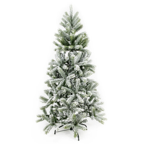 Ель новогодняя искусственная заснеженная Snow Queen 150 см, литой ПЭТ+ПВХ, ЗОЛОТАЯ СКАЗКА, 591315