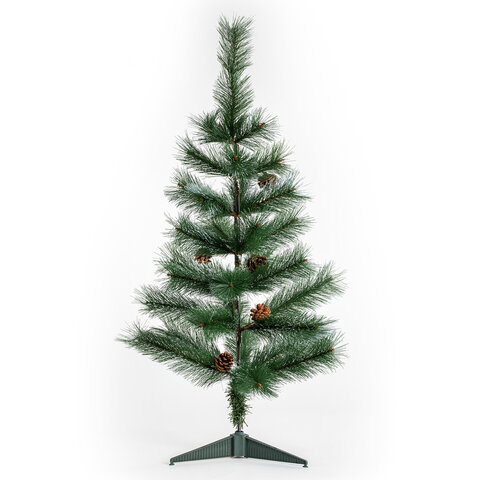 Ель новогодняя искусственная Velvet Pinewood 90 см, с инеем и шишками, ПВХ, ЗОЛОТАЯ СКАЗКА, 591701
