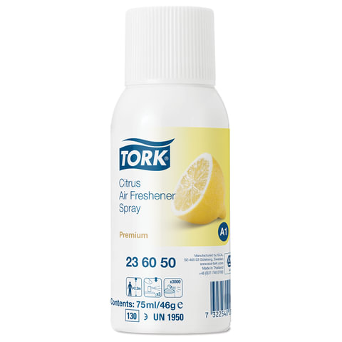 Сменный баллон 75 мл, TORK (Система А1) Premium, цитрус, 236050 Сменный баллон 75 мл, TORK (Система А1) Premium, цитрус, 236050