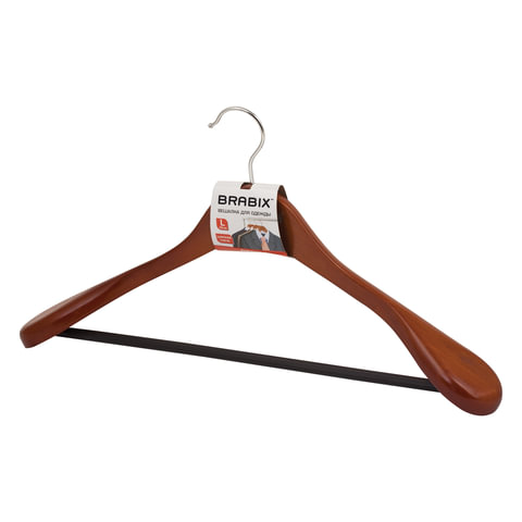 Вешалка-плечики, размер 48-50, деревянная, анатомическая, перекладина, цвет вишня, BRABIX Люкс, 601164 Вешалка-плечики, размер 48-50, деревянная, анатомическая, перекладина, цвет вишня, BRABIX Люкс, 601164