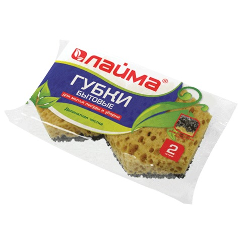 Губки бытовые, 29х92х80 мм, КОМПЛЕКТ 2 шт., КРУПНОПОРИСТЫЙ/ретикулированный поролон, LAIMA, К1014, 601563 Губки бытовые, 29х92х80 мм, КОМПЛЕКТ 2 шт., КРУПНОПОРИСТЫЙ/ретикулированный поролон, LAIMA, К1014, 601563