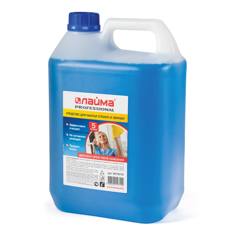 Средство для мытья стекол и зеркал 5 л, LAIMA PROFESSIONAL, 601610 Средство для мытья стекол и зеркал 5 л, LAIMA PROFESSIONAL, 601610