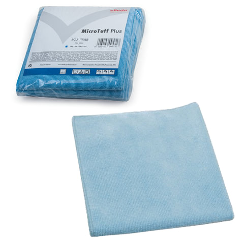 Салфетка VILEDA МикроТаффПлюс, КОМПЛЕКТ 5 шт., микрофибра, голубые, 38х38 см, 340 г/м2, 111958 Салфетка VILEDA МикроТаффПлюс, КОМПЛЕКТ 5 шт., микрофибра, голубые, 38х38 см, 340 г/м2, 111958