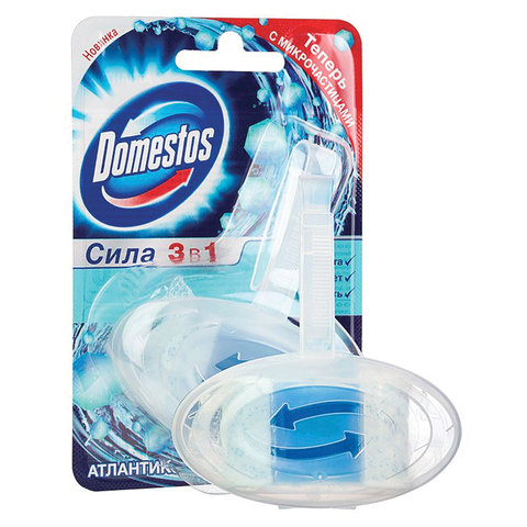 Блок туалетный подвесной твердый 40 г DOMESTOS (Доместос) Атлантик, основной блок Блок туалетный подвесной твердый 40 г DOMESTOS (Доместос) Атлантик, основной блок