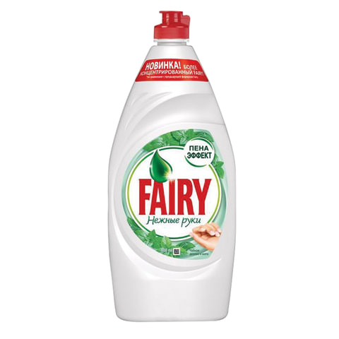 Средство для мытья посуды, 900 мл, FAIRY (Фейри) Нежные руки Чайное дерево и мята